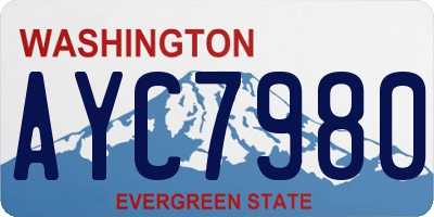 WA license plate AYC7980