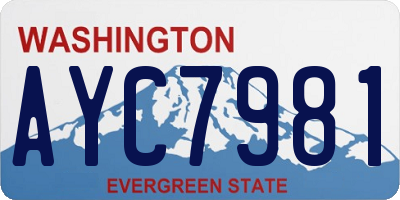 WA license plate AYC7981