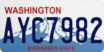 WA license plate AYC7982