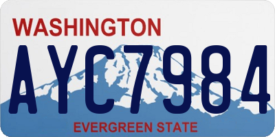 WA license plate AYC7984