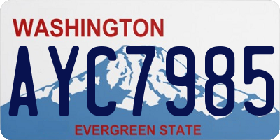 WA license plate AYC7985