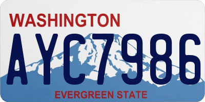 WA license plate AYC7986