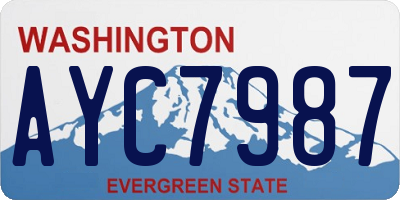 WA license plate AYC7987