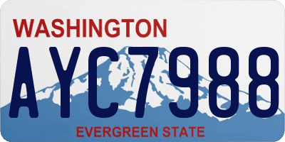 WA license plate AYC7988