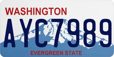 WA license plate AYC7989