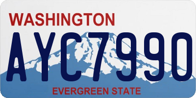 WA license plate AYC7990