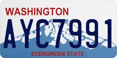 WA license plate AYC7991
