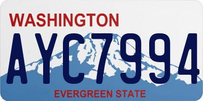 WA license plate AYC7994