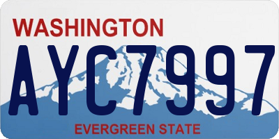 WA license plate AYC7997