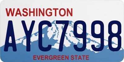 WA license plate AYC7998
