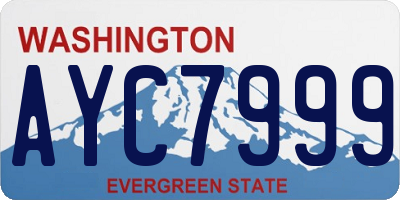 WA license plate AYC7999