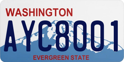 WA license plate AYC8001
