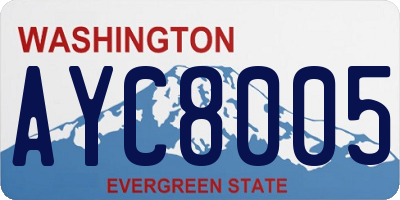 WA license plate AYC8005