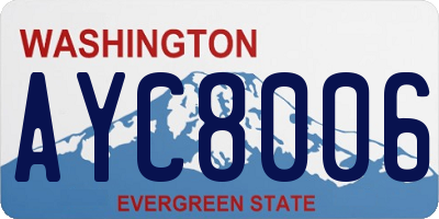 WA license plate AYC8006