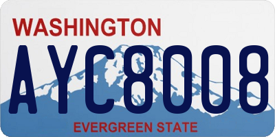 WA license plate AYC8008