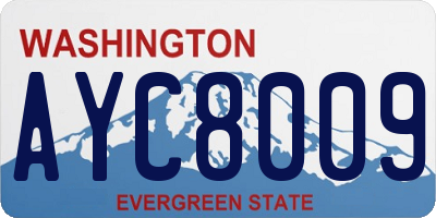 WA license plate AYC8009