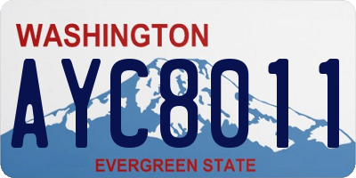 WA license plate AYC8011
