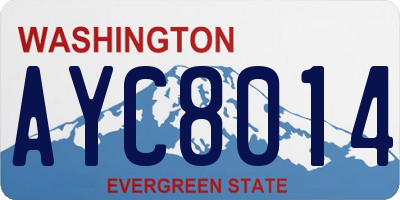 WA license plate AYC8014