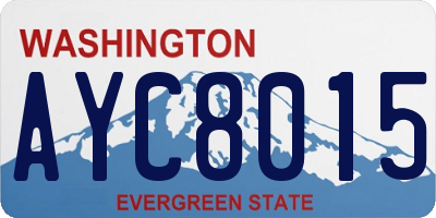 WA license plate AYC8015