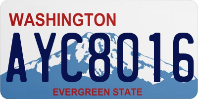 WA license plate AYC8016