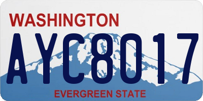 WA license plate AYC8017