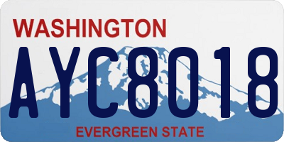 WA license plate AYC8018