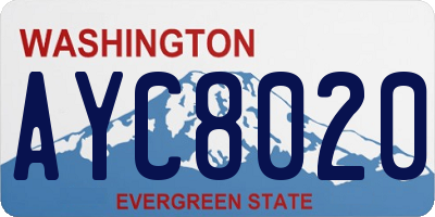WA license plate AYC8020