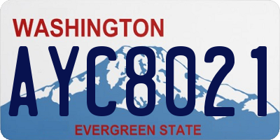 WA license plate AYC8021