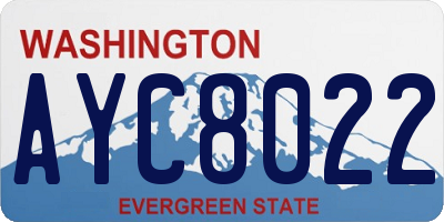 WA license plate AYC8022