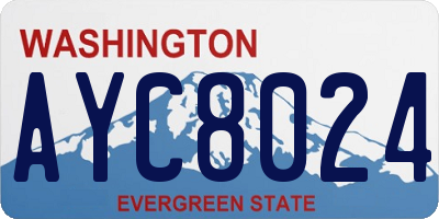 WA license plate AYC8024