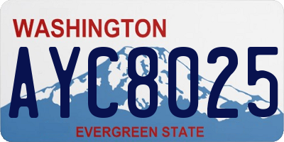 WA license plate AYC8025