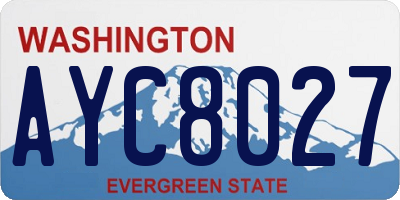 WA license plate AYC8027
