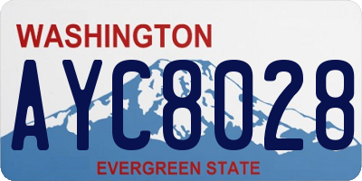 WA license plate AYC8028