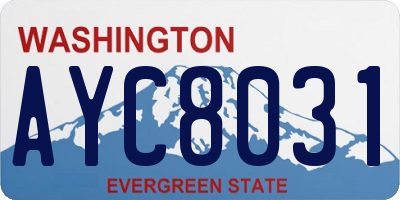 WA license plate AYC8031