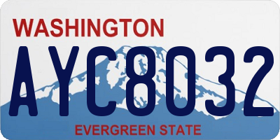 WA license plate AYC8032