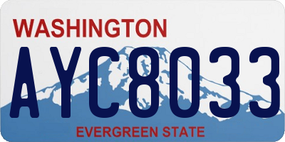 WA license plate AYC8033