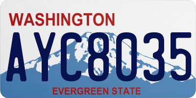 WA license plate AYC8035