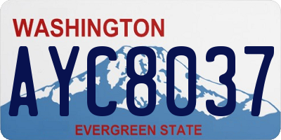 WA license plate AYC8037