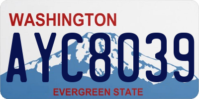 WA license plate AYC8039