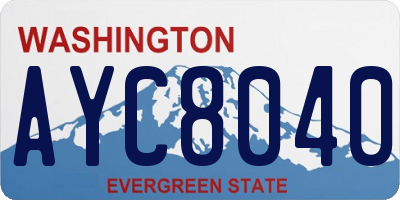 WA license plate AYC8040