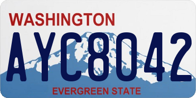 WA license plate AYC8042