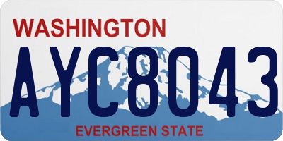 WA license plate AYC8043