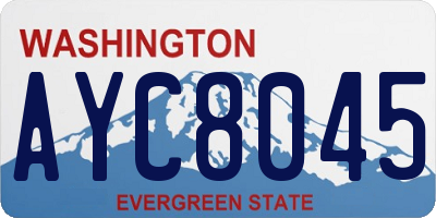 WA license plate AYC8045