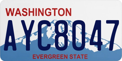 WA license plate AYC8047