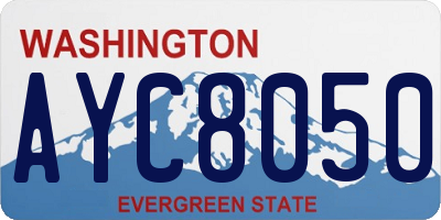 WA license plate AYC8050