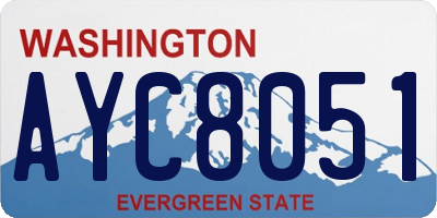 WA license plate AYC8051