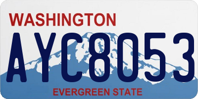WA license plate AYC8053