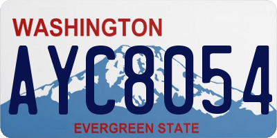 WA license plate AYC8054