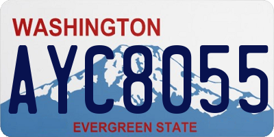 WA license plate AYC8055
