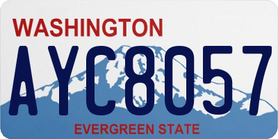WA license plate AYC8057